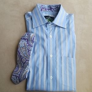 Bugatchi Uomo Medium Blue Striped Button Down